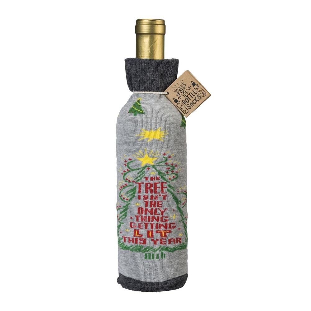 NEW Primitives by Kathy Bottle Sock - Tree Isn't Only Thing Lit This Year